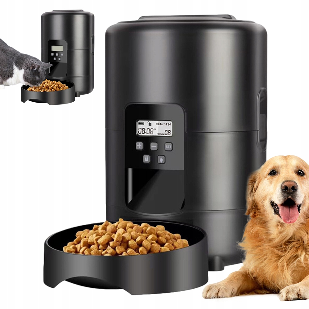 Levně Podavač Krmiva S Nastavením 1-4 Jídel A LCD Obrazovkou Dávkovač