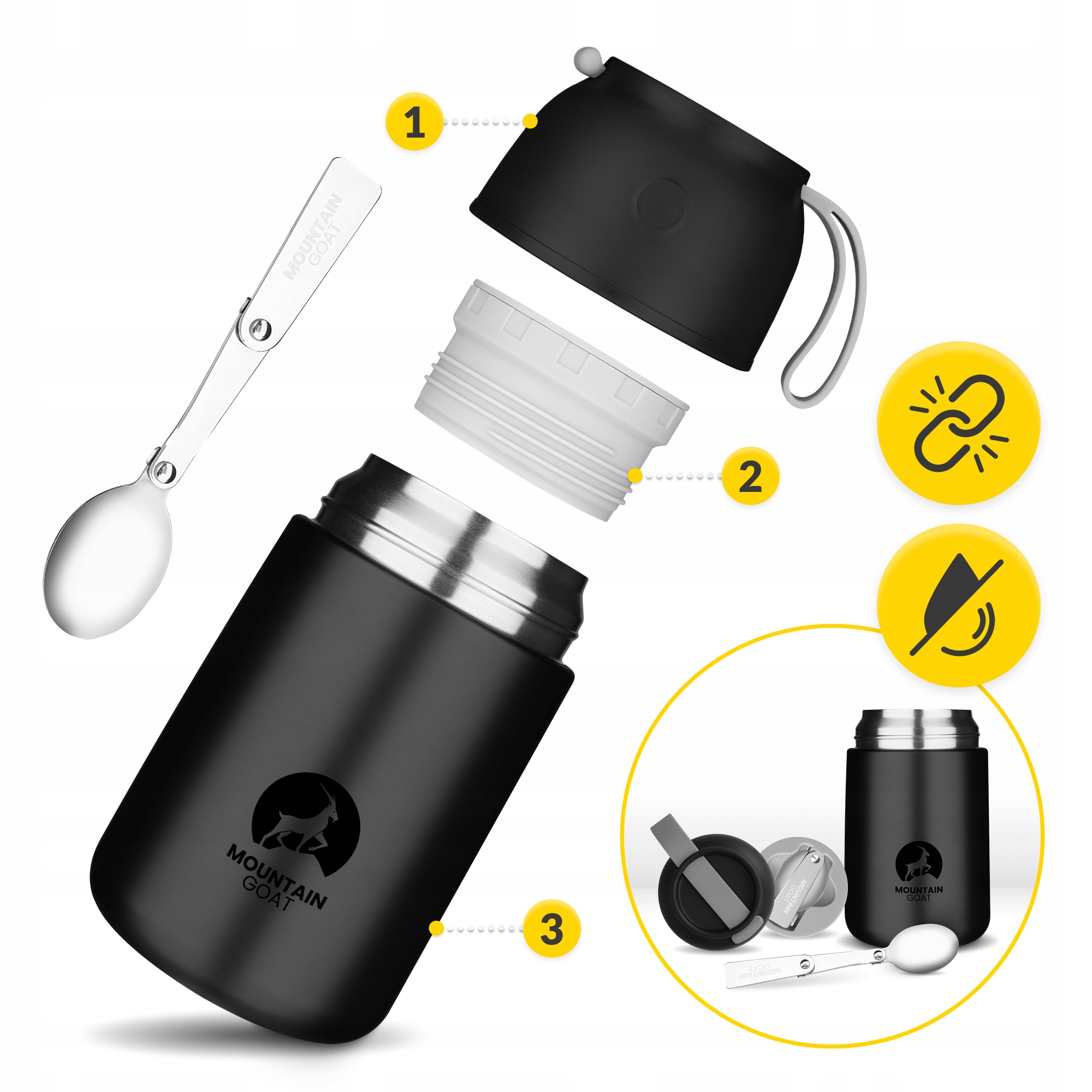 ROZSDAMENTES ACÉL EBÉD TERMOSZ ÉTELTÁROLÓ THERMO 48 ÓRA Márka Mountain Goat