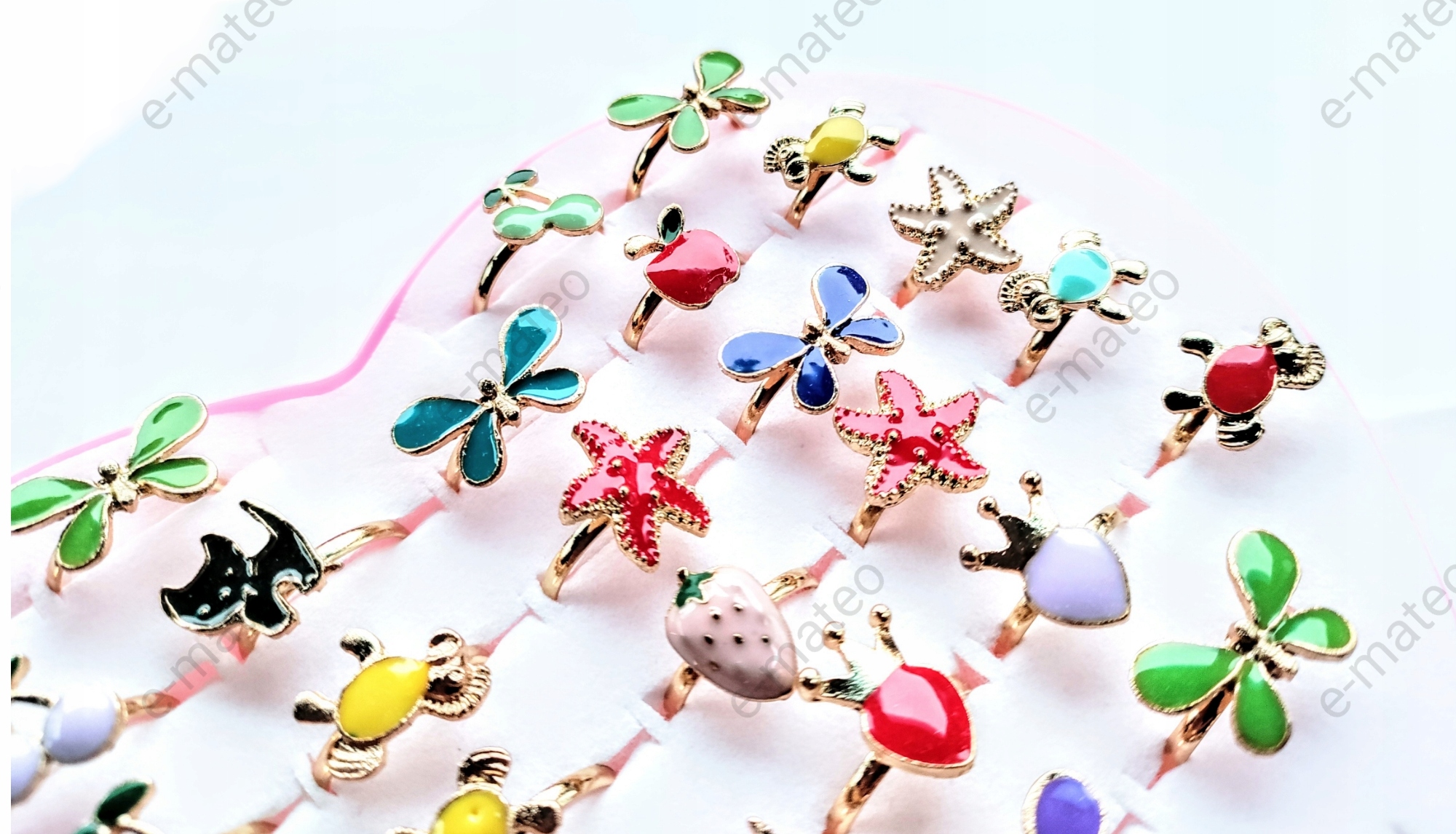 PIERŚCIONKI dla Dziewczynki Zestaw BIŻUTERIA 36szt Okazje uniwersalny