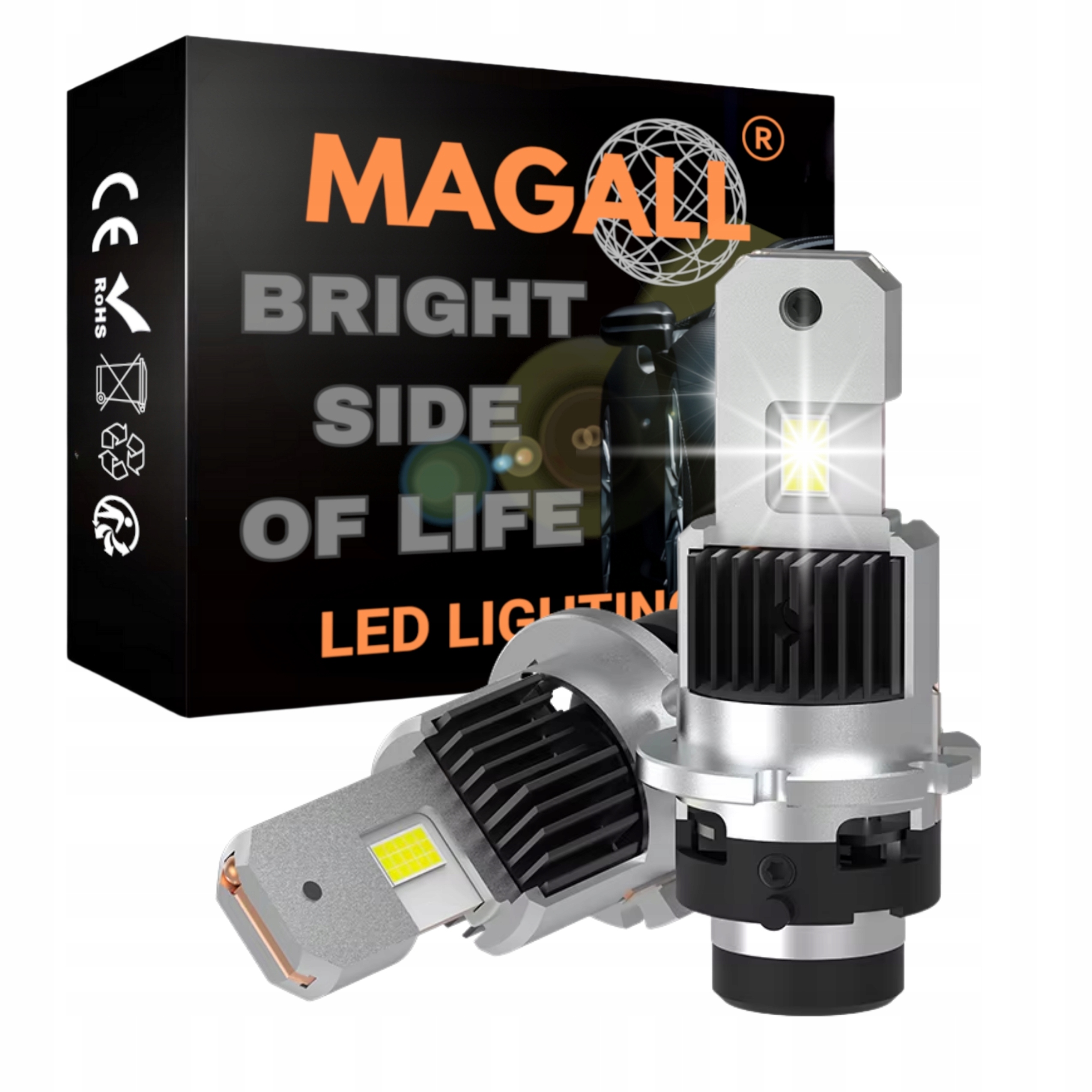 Led Žárovky D4S D4R Magall Hid-led 12000lm 6500K 70W Náhrady Xenónov