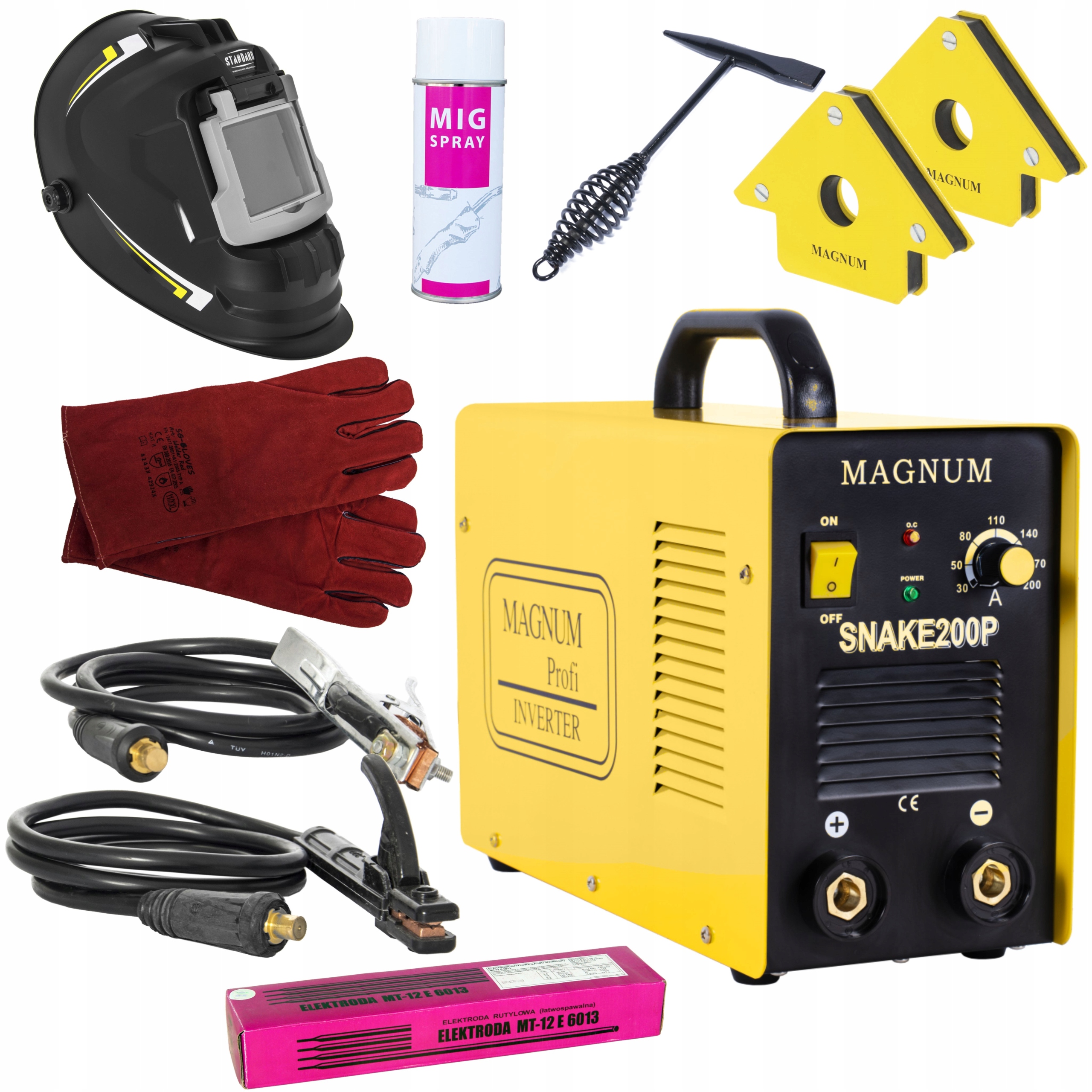 Spawarka inwerterowa Magnum SNAKE200P Mma Zestaw 1