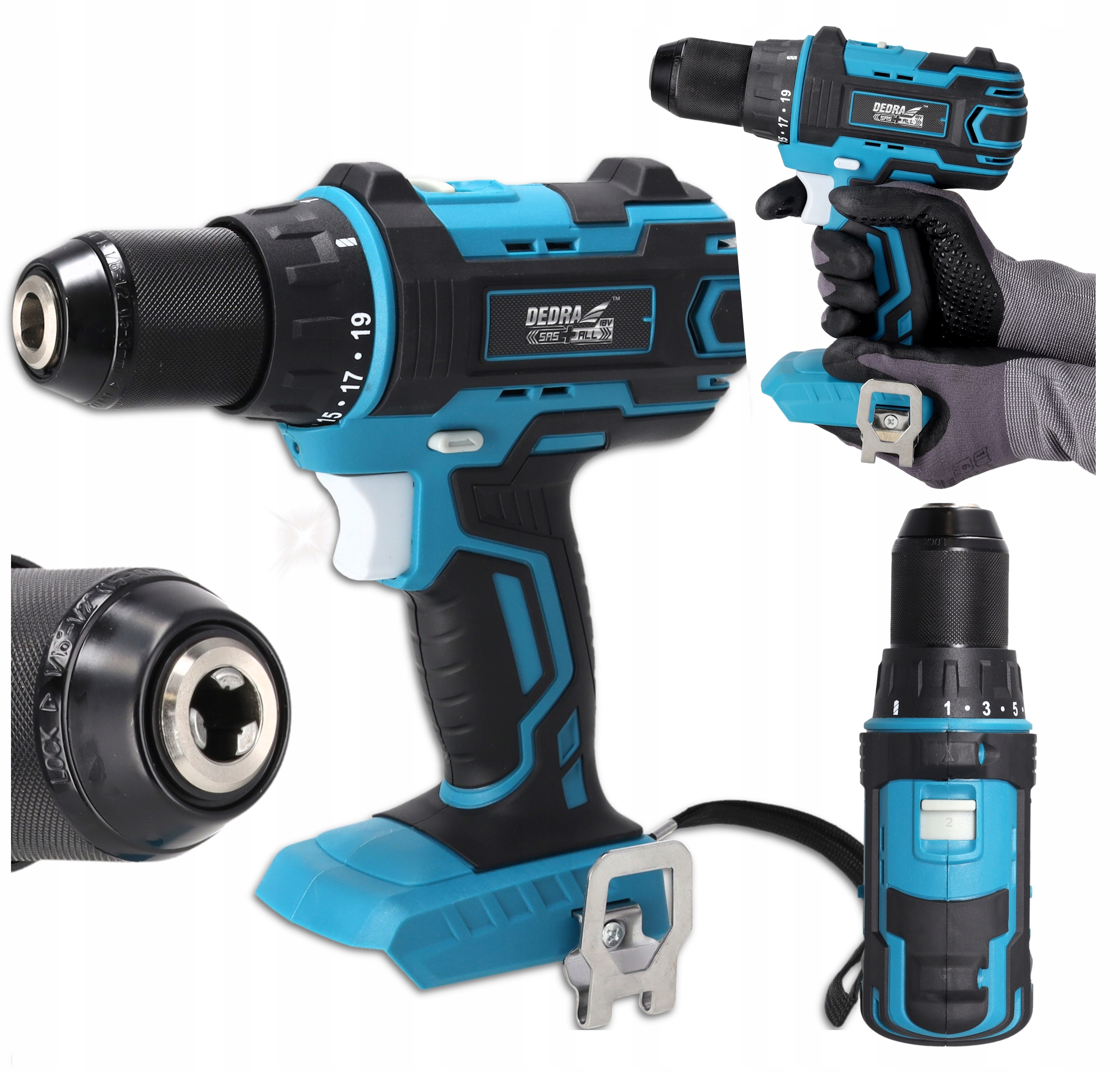 Wiertarko Wkrętarka Akumulatorowa 18V Dedra Sas+all 50 Nm 2 Biegi Led Body
