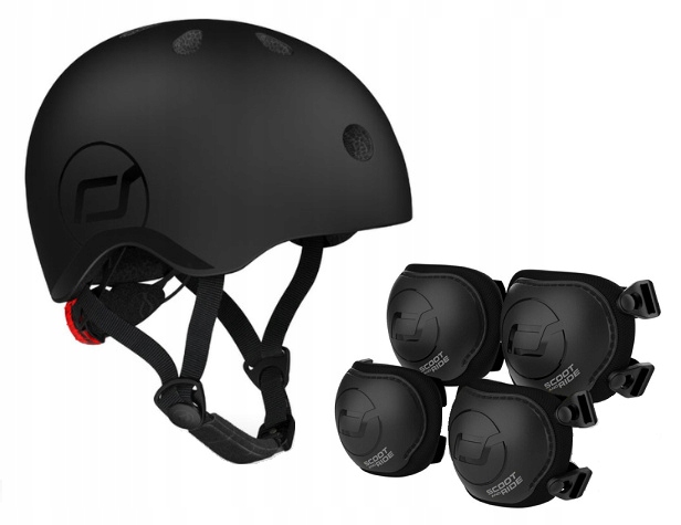 Scootandride Kask i Ochraniacze Black Xxs-s ochronny Zestaw dzieci 1-5 lat