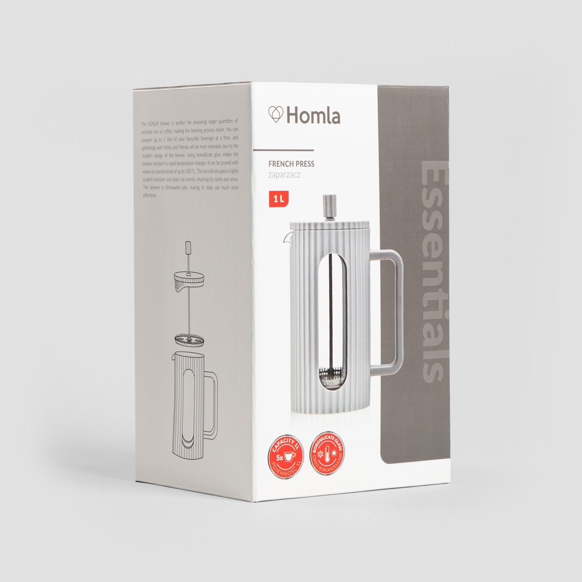 ZAPARZACZ GENUA ryflowany szary 1L HOMLA Rodzaj zaparzacz dzbanek