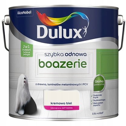 

Farba Dulux szybka odnowa Boazerie Kremowa Biel