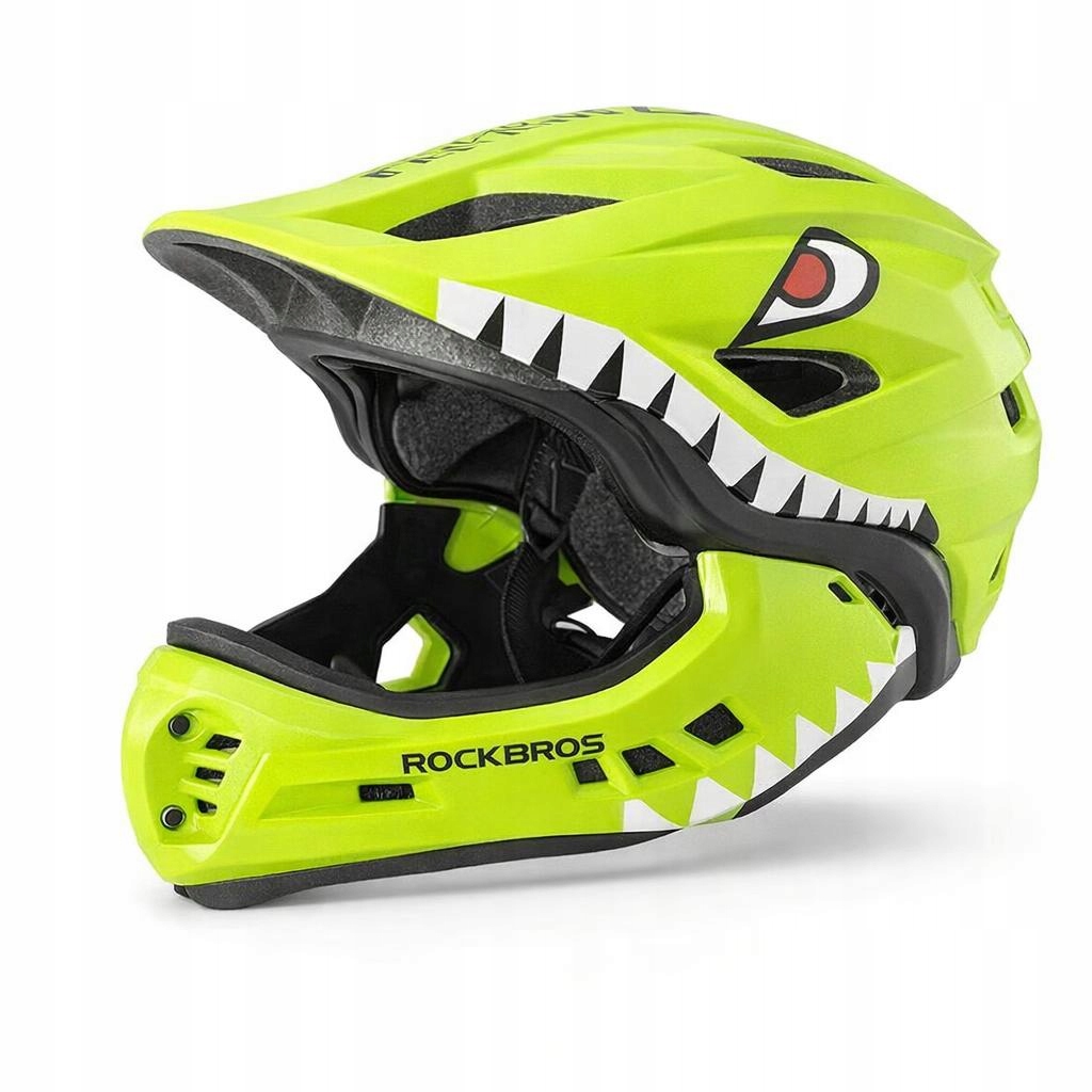 Kask fullface dla dzieci rowerowy szczękowy, Mtb 2w1, odpinana szczęka, "s"