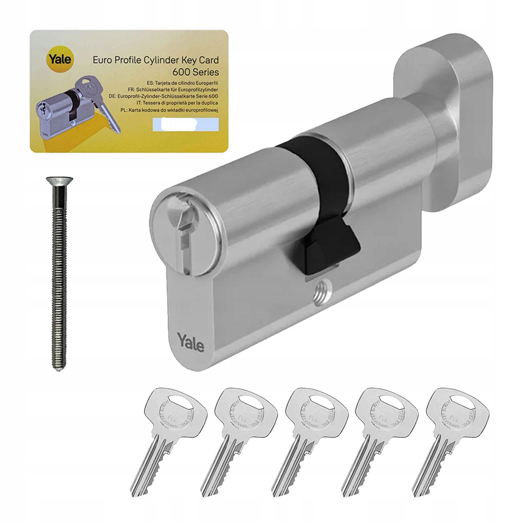 Vložka s knoflíkem Assa Abloy Yale Y600 45G/60 Atest nikl saténová kl6D 5 kl