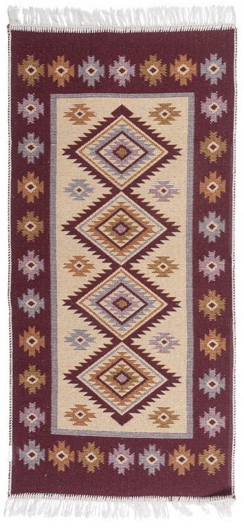 Koberec Kilim s třásněmi Švestka kosočtverec, 120x180