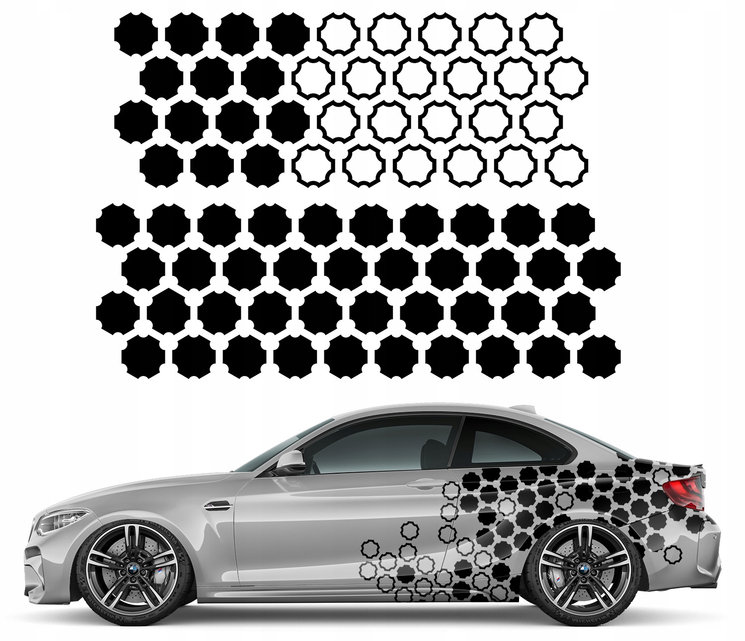 Samolepka na auto s motivem šestiúhelníku 44x245 cm