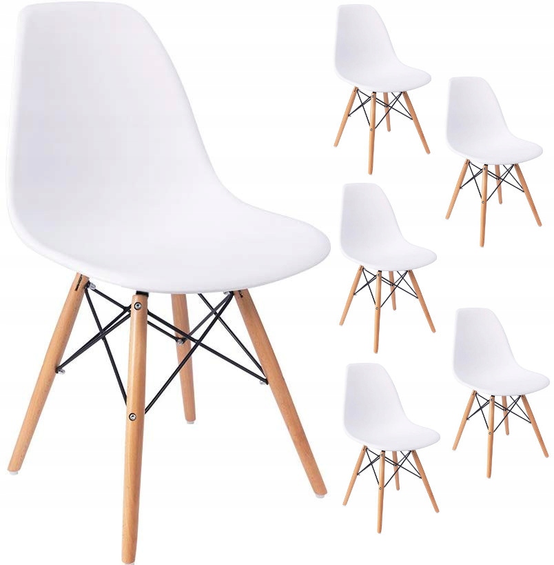 Zestaw krzesła krzesło skandynawskie 6 sztuk