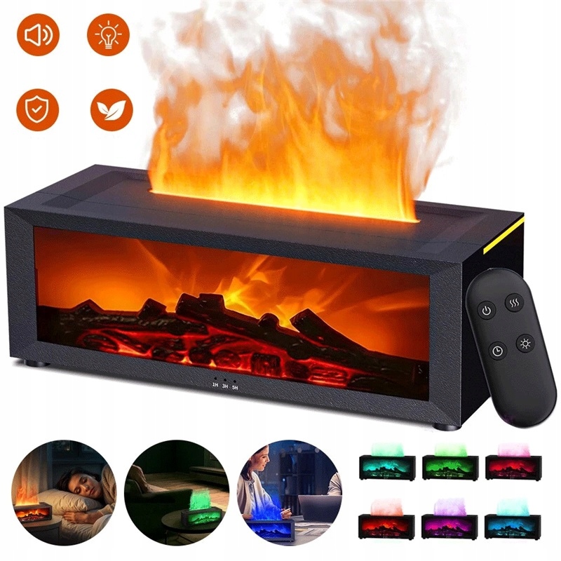 Zvlhčovač Vzduchu S Efektem Plamene 150 ML A Esenciálními Oleji