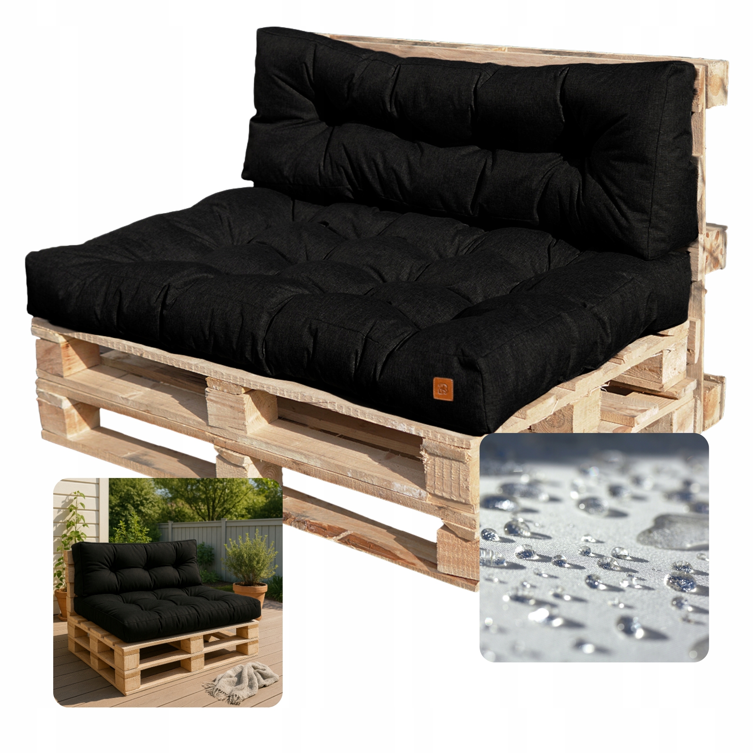 Záhradné vankúše Set na euro palety nábytok Prešívaný Vodotesný 120x80