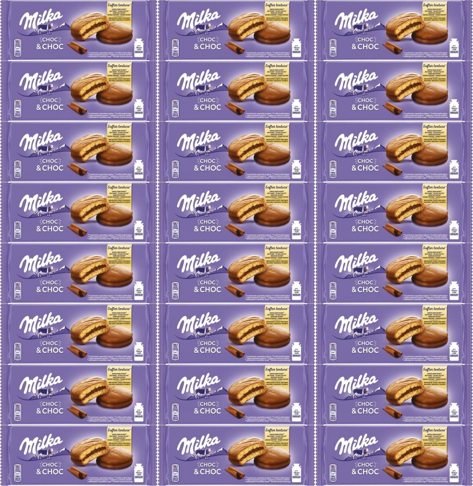 Milka Choc&Choc ciastka z nadzieniem 150g biszkopty w czekoladzie x24
