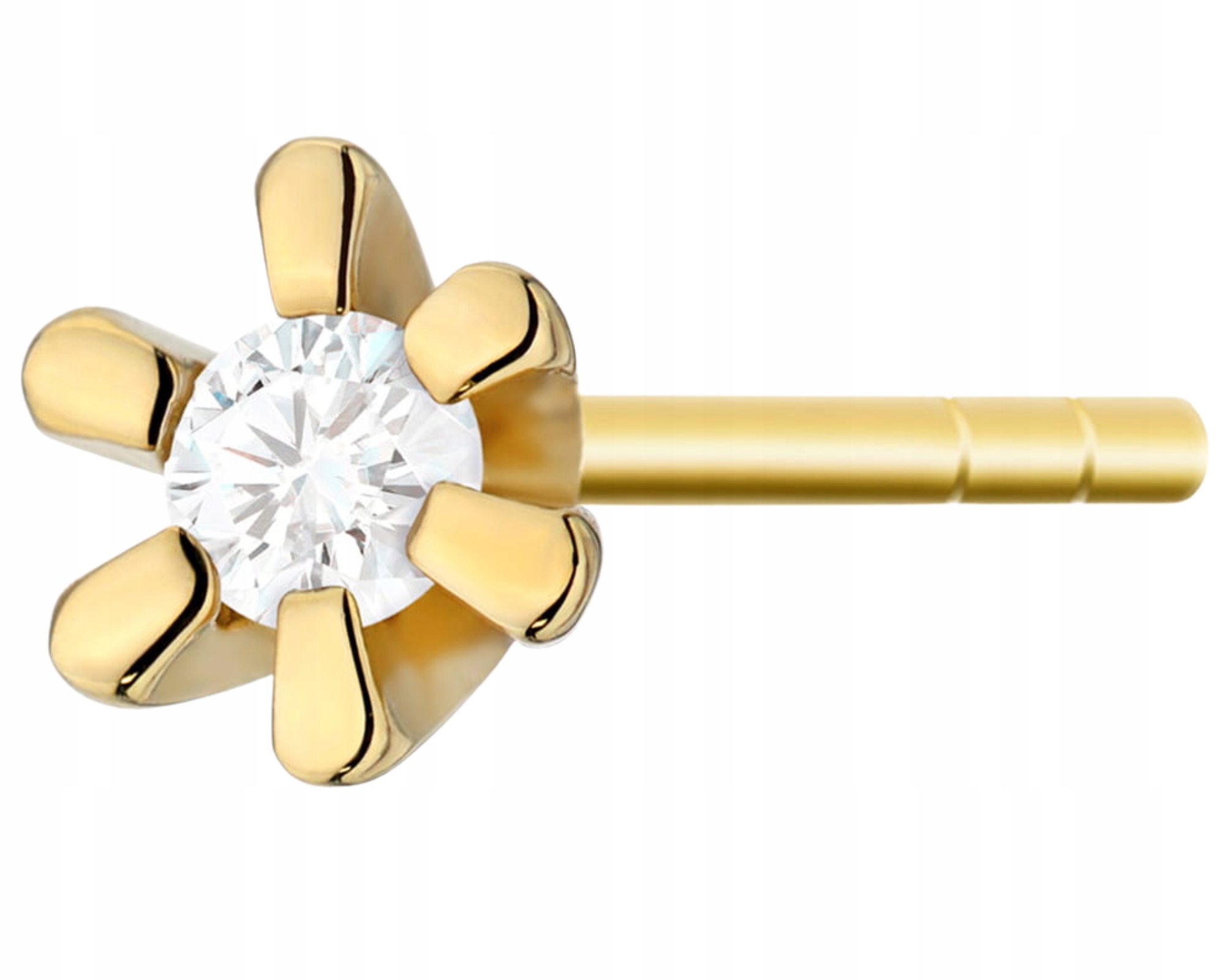 Zlatá Klasická Náušnice S Briliantem Helix 1 Kus Jako Dárek Gravírování