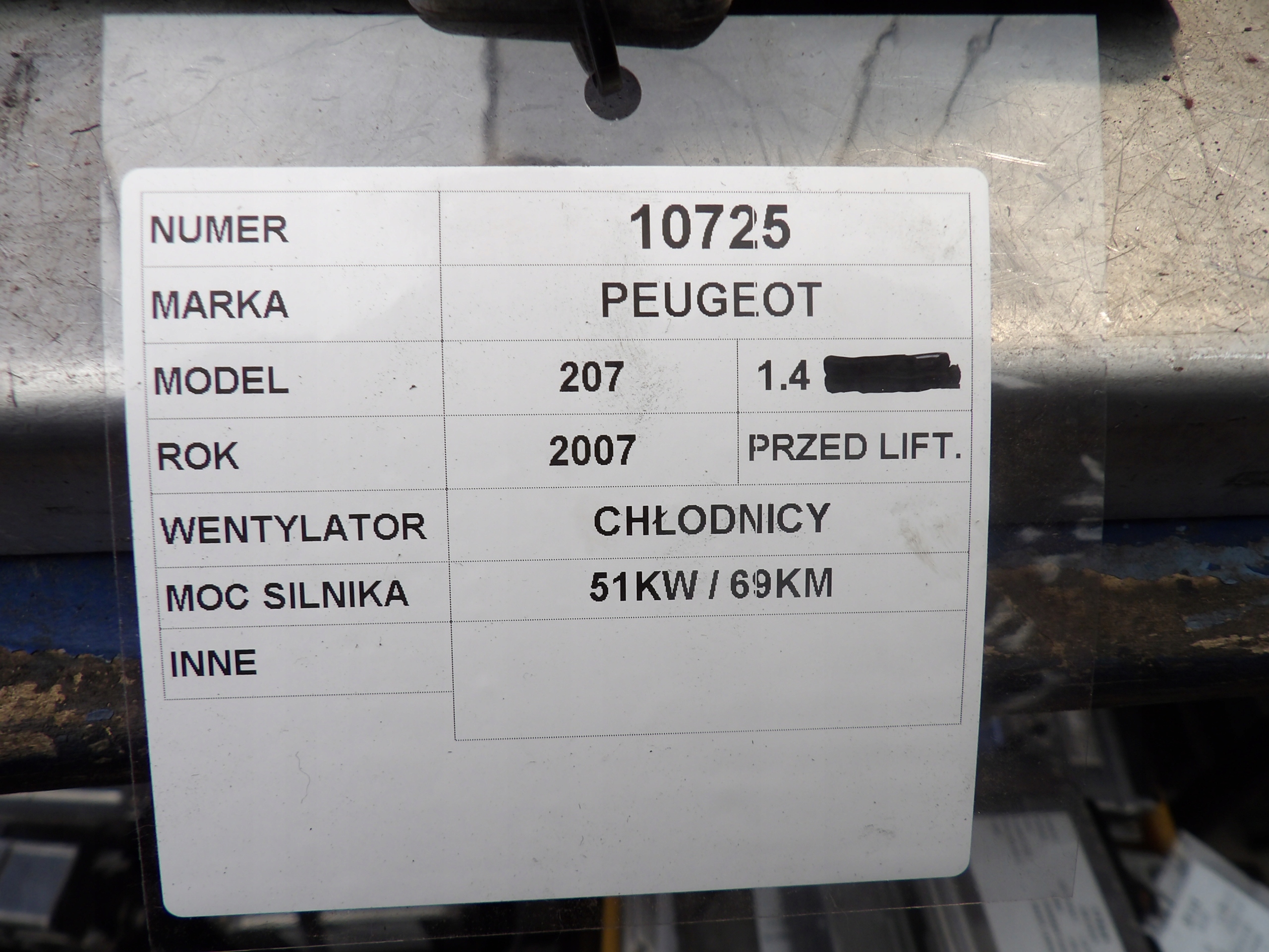 Peugeot 207 ventilátor chladiče 1,4D 8240503FR