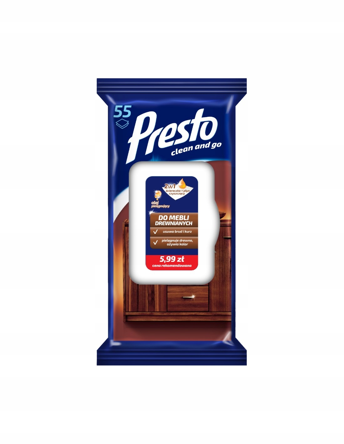 

Presto Ściereczki do mebli drewnianych 55 szt.