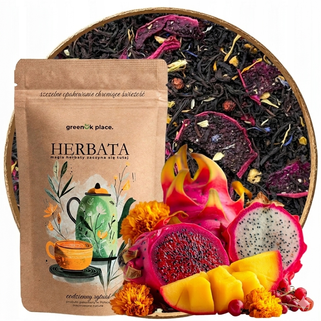 Čaj černý Teplý Tropický 500 g listový ceylon pitahaya mango jasmín