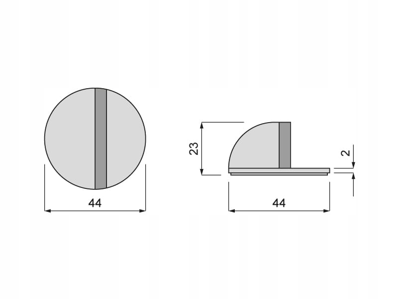Odbojnik do drzwi samoprzylepny Stoper do drzwi przyklejany MOSIĄDZ PATYNA Wysokość produktu 2.3 cm