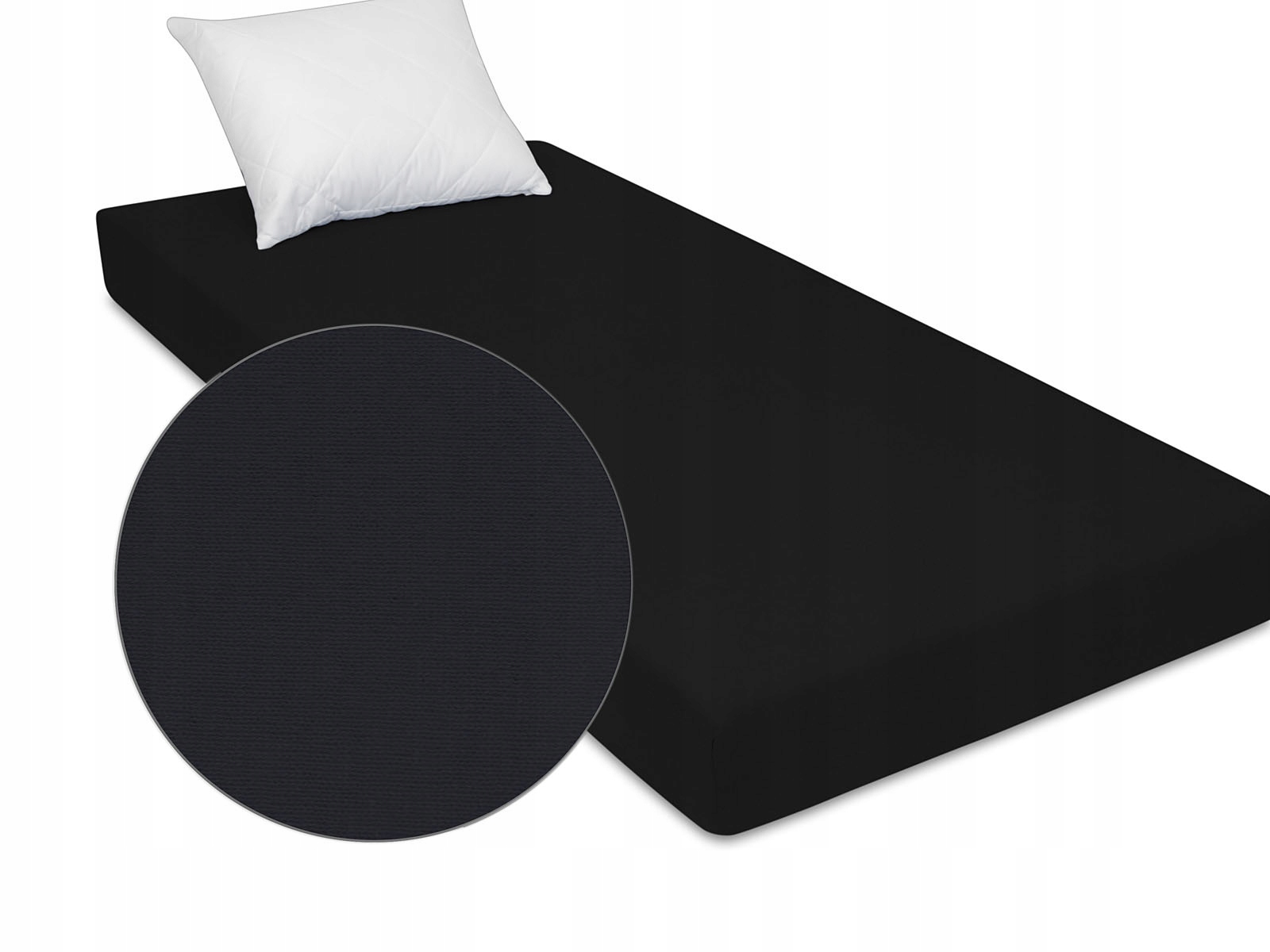 

Prześcieradło czarne na gumce z bawełny 100x200 cm