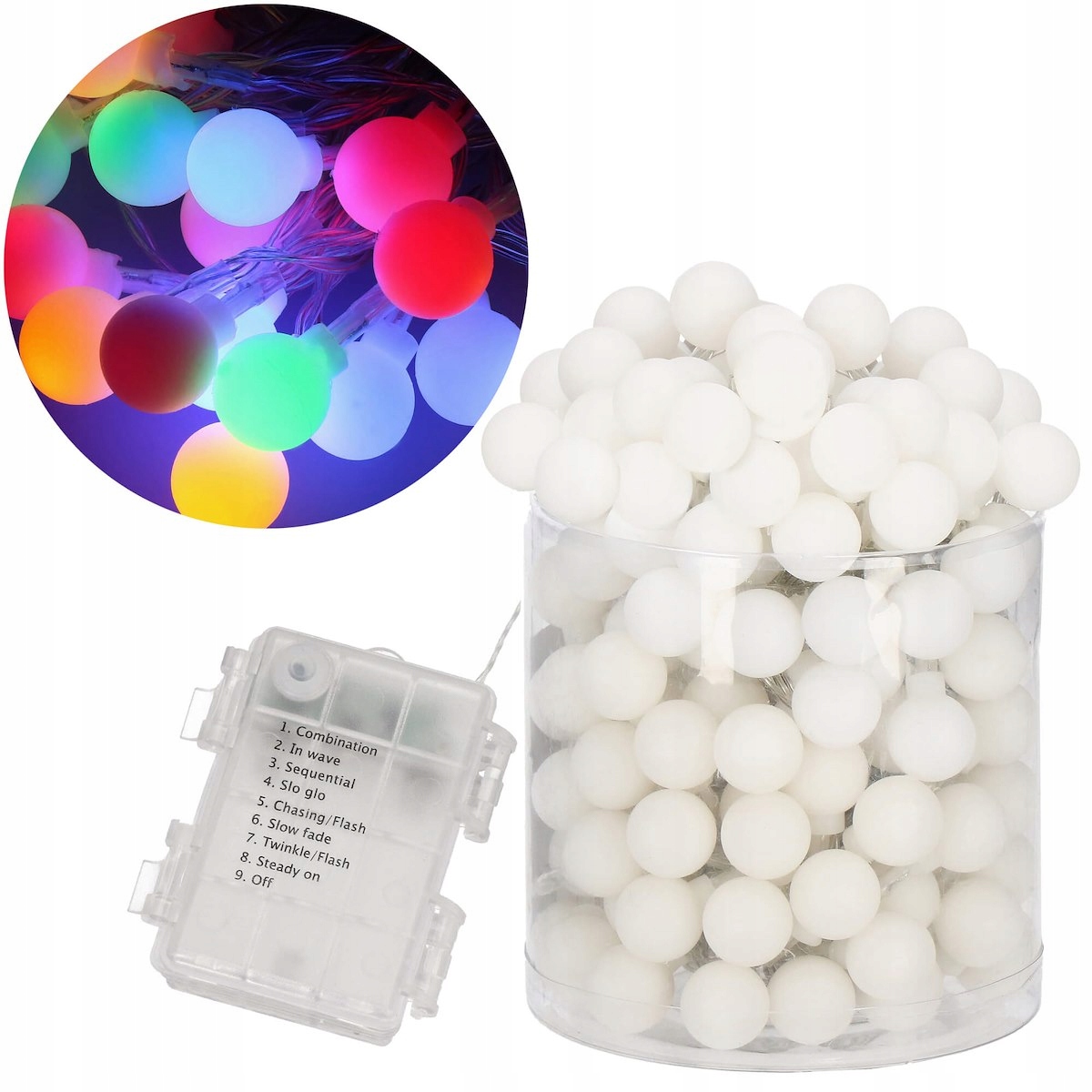 

Lampki Na Choinkę 50LED Choinkowe Kuleczki Multi