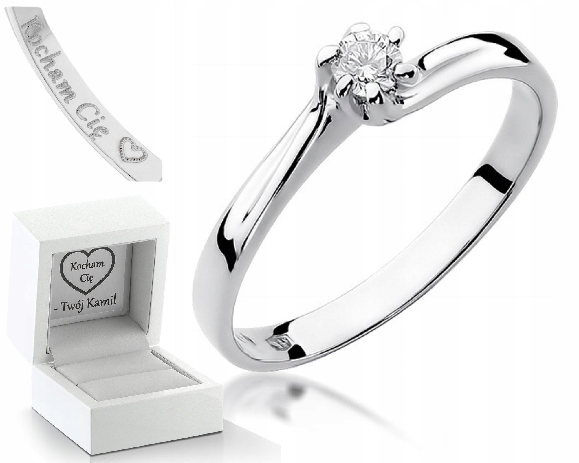 Zlatý Prstýnek S Briliantem 0,10 Ct Bílé Zlato