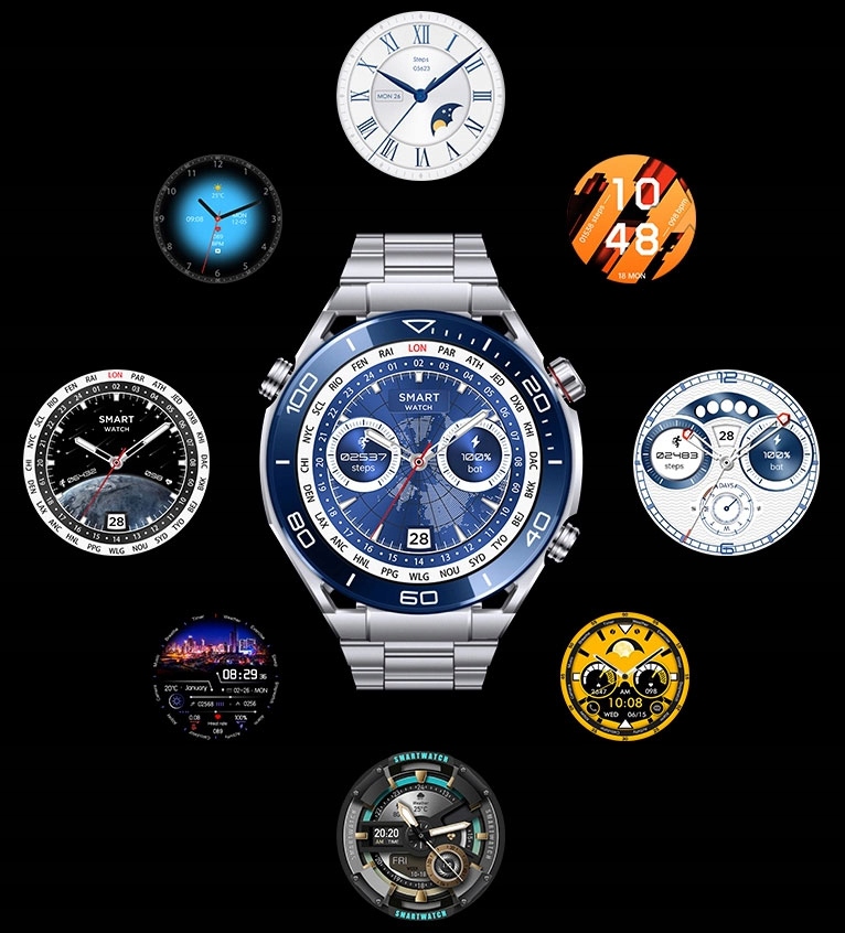 ZEGAREK SMARTWATCH MĘSKI Z ROZMOWAMI Kompas AlwaysON Menu PL bateria 400mAh Model Zegarek męski Smart Watch ULTIMATE