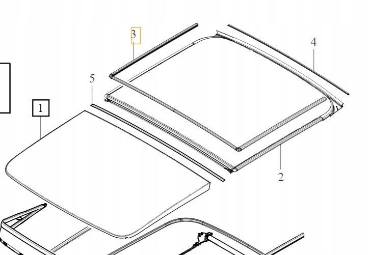 Volvo XC60 V60 II těsnění střešního krytu panoramatu 31484660