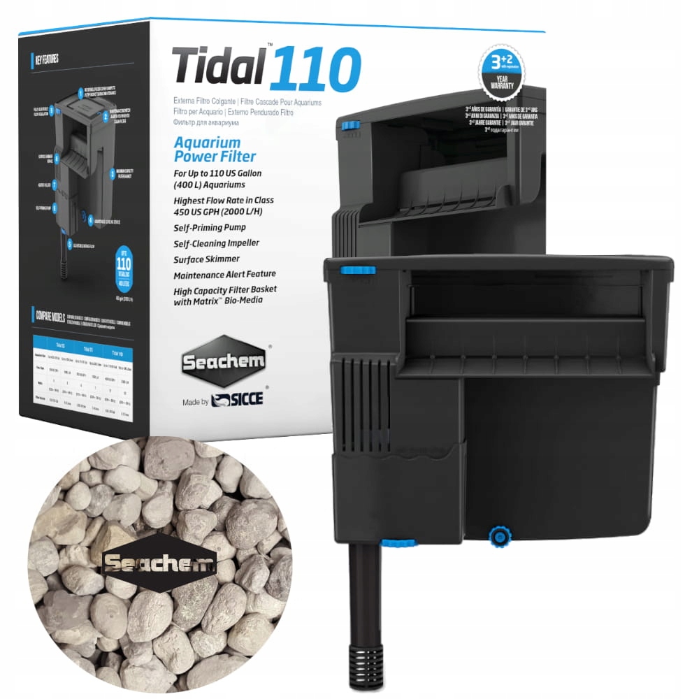 Levně Seachem Tidal 110 Kaskádový filtr pro akvária Průtok 2000 L/h Matrix