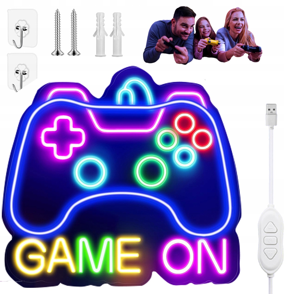 Herní Ovladač Neon Led Gamepad 3D Noční Lampa Pro Zdobení Herny