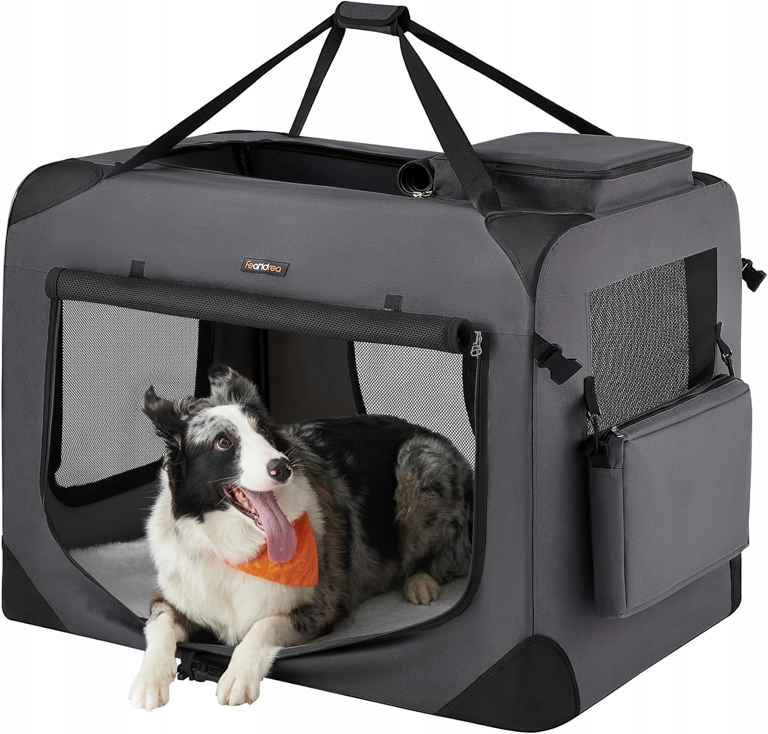 Levně Přepravka pro psa Feandrea šedá XL 63 cm x 63 cm 91 cm