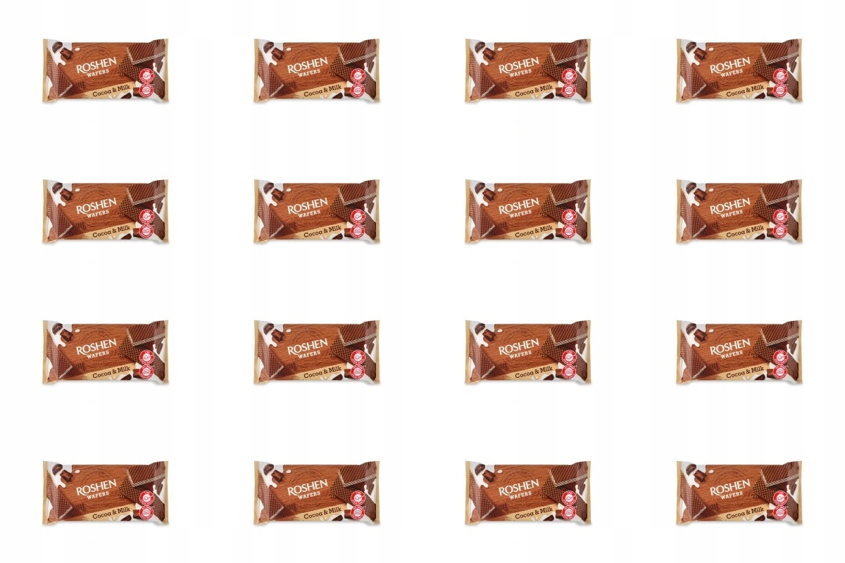 Levně 16 x 216 g Roshen Cocoa&Milk Oplatky Kakaové mléčné Karton