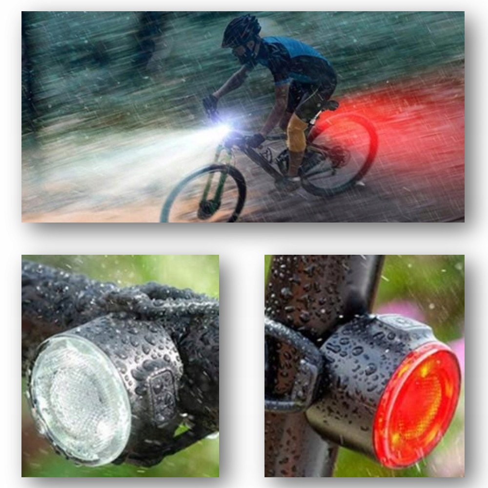 LAMPKI ROWEROWE NA ROWER LED NA PRZÓD TYŁ ŁADOWANE USB IP67 MOCNE ŚWIATŁO Marka Wozinsky