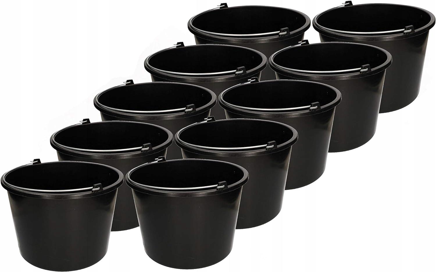 10 SZTUK WIADRO 20L WIADERKO BUDOWLANE GOSPODARCZE MOCNE ZAPRAWĘ WODĘ BETON