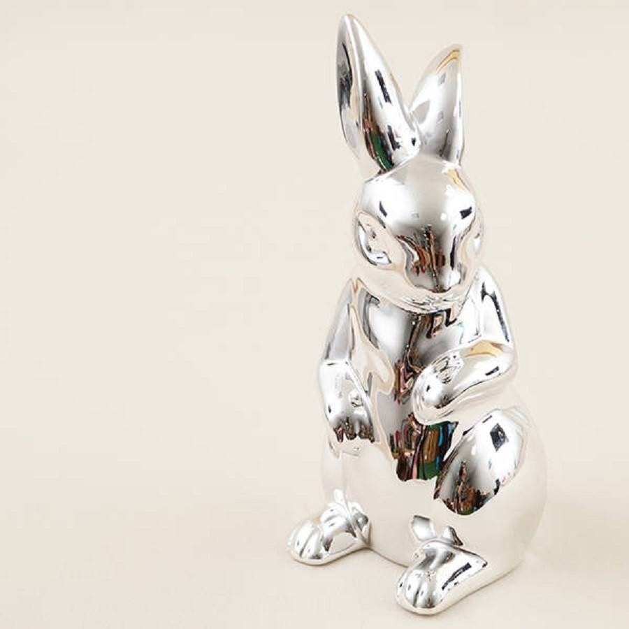 

Królik zając figurka wielkanocna srebrna