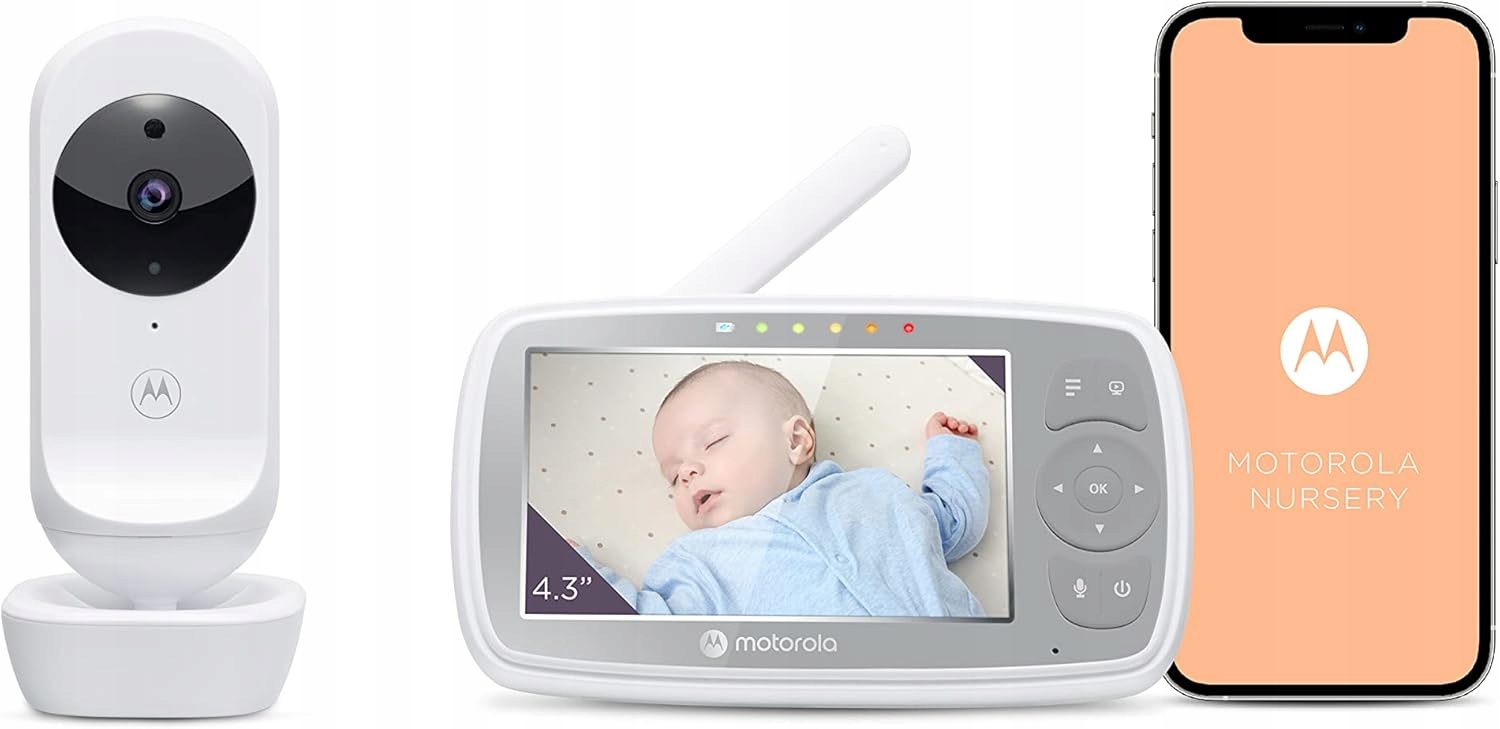 Elektroniczna Niania Motorola Z Kamerą Wideo Hd Dziecka Biała VM44 Biały
