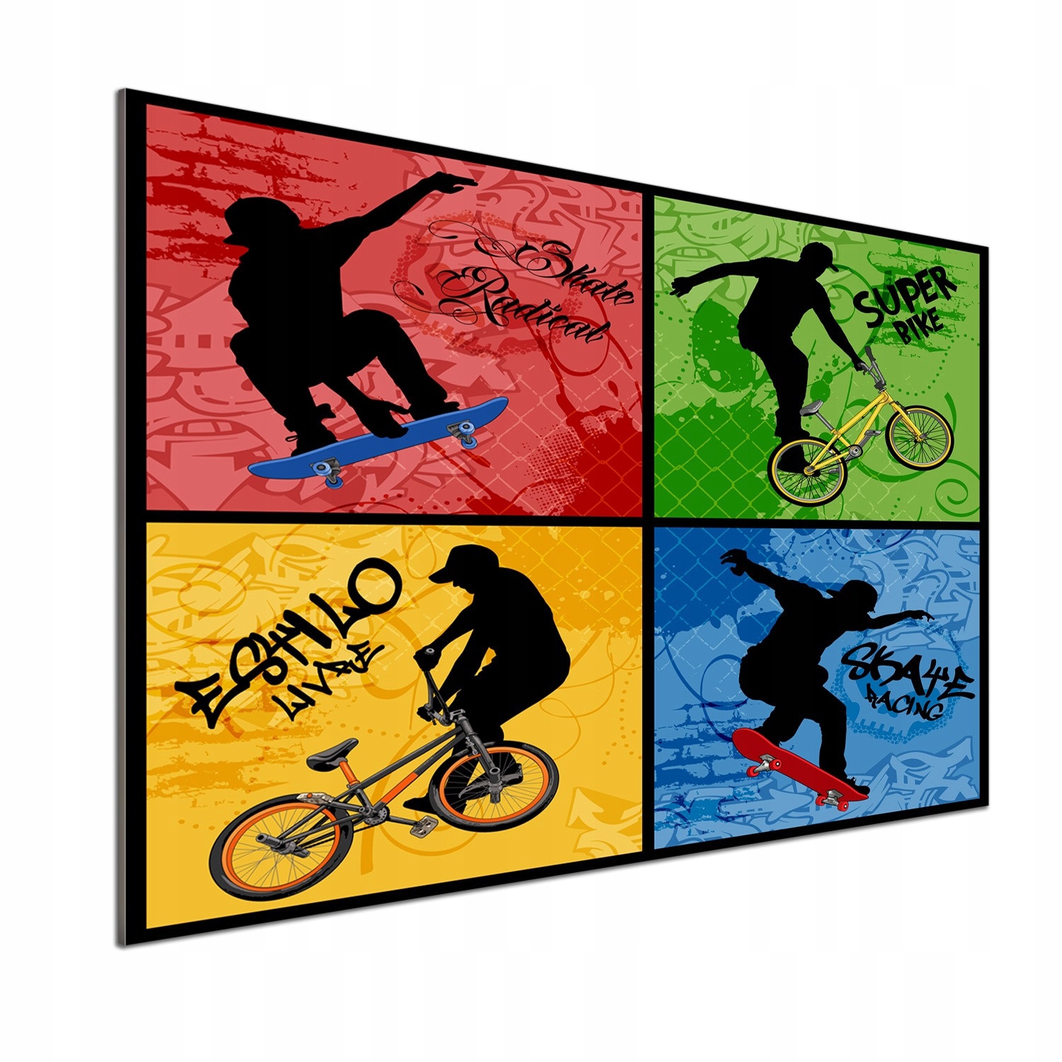 Panel do kuchyne Bicykel a skateboard 100x70 Lepidlo