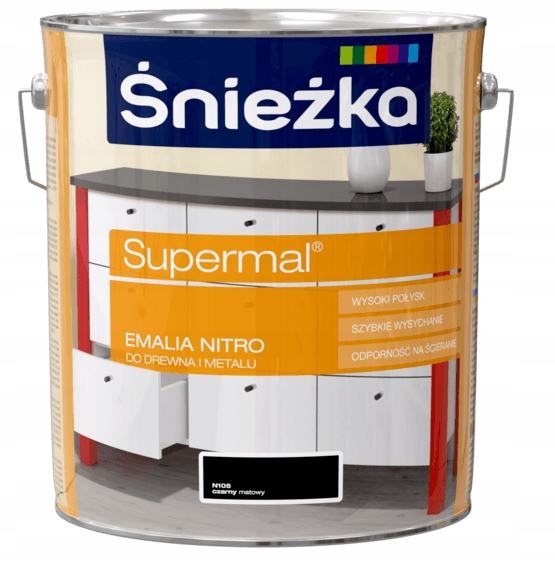 Śnieżka Emalia nitro 10l Czarny mat N105