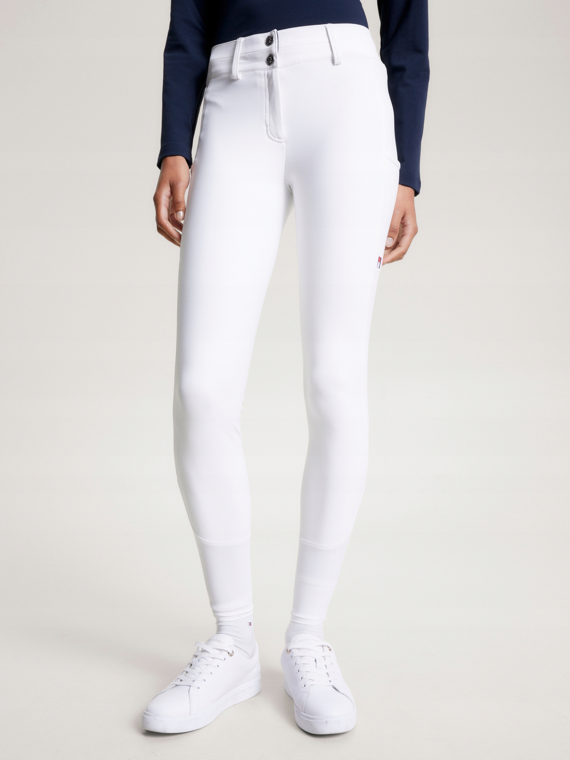 Tommy Hilfiger Damskie bryczesy zimowe z pełnym lejem Geneva Th Optic Wh L