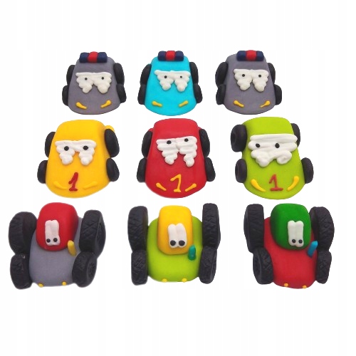 Dekoracja cukrowa Autko Cukrowe 9 szt.