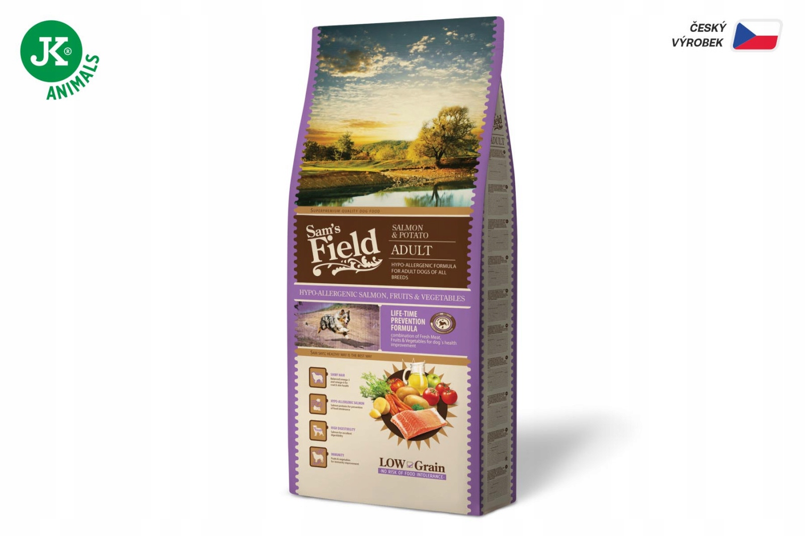 Sam's Field Bezobilné suché krmivo pro psy Losos 13 kg