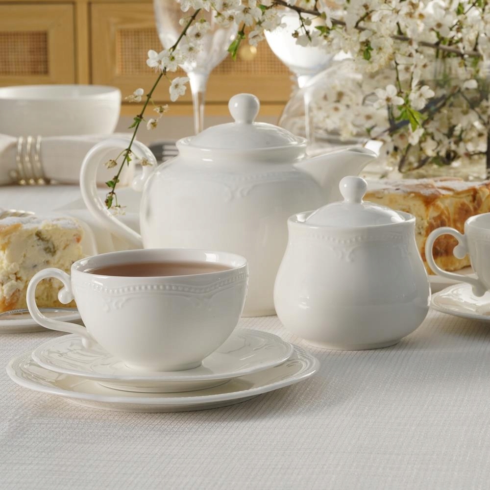 Villa Italia Porcelánový čajový servis pre 6 osôb White Princess