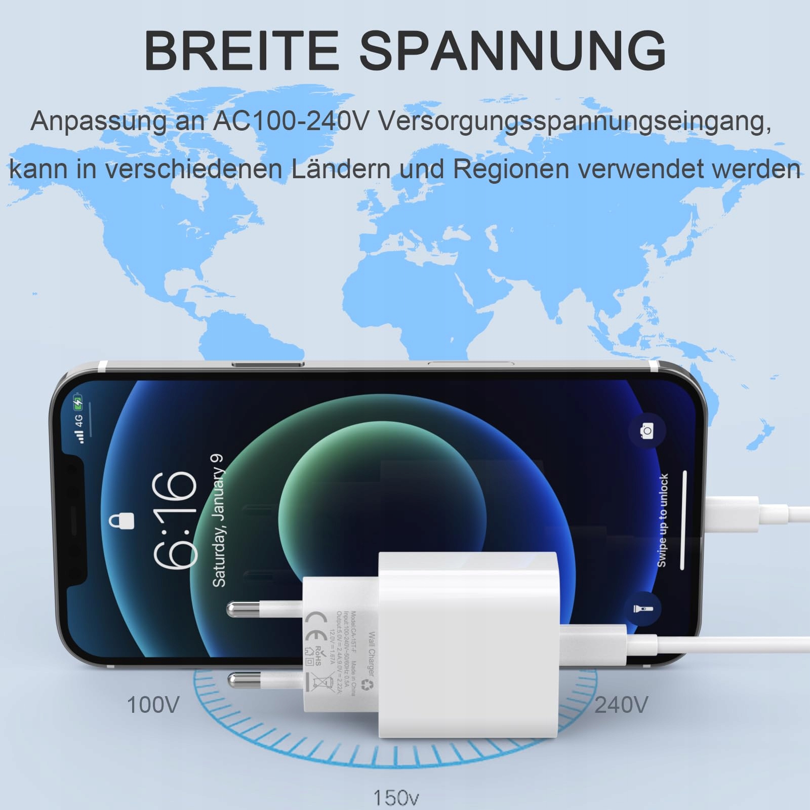 APPLE Certyfikowany Zestaw 4 Szybka Ładowarka 25W USB C Kabel iPhone 2M — miniatura 2