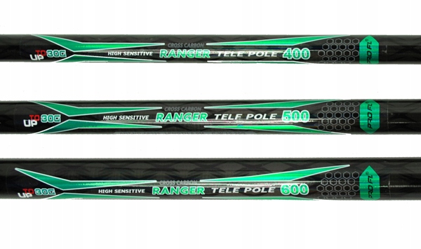ultralekki WĘGLOWY BAT wędka FL PRO RANGER 6m 600 10-30g waga 320g Marka FL