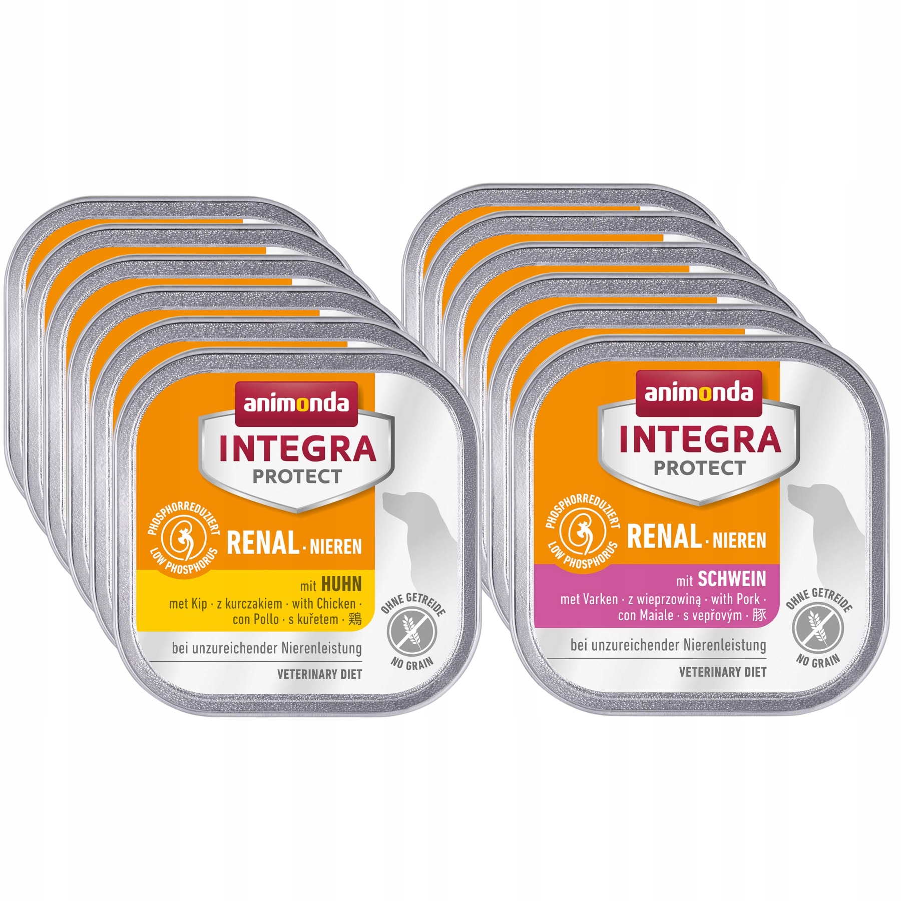 Animonda Integra Renal (Nieren) tácek Set 12x150 g – mix chutí