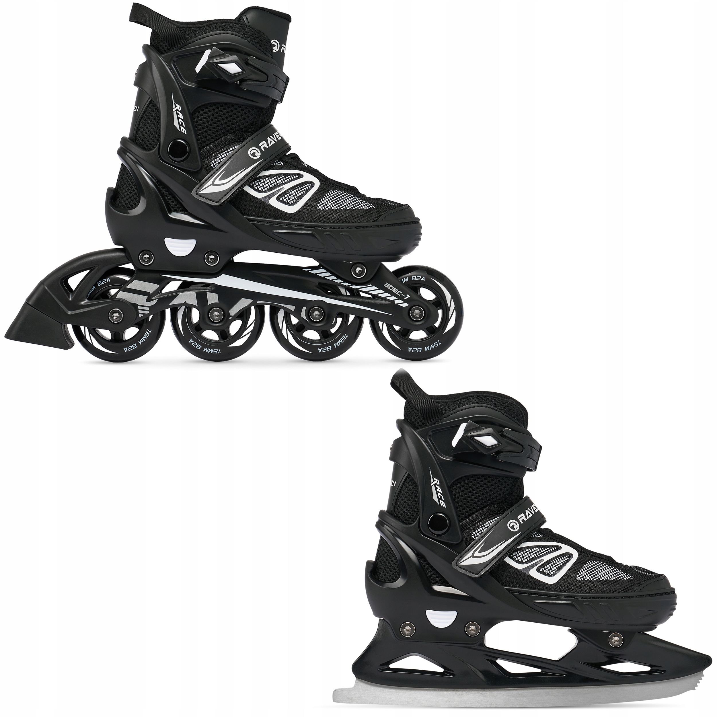 Rolki Łyżwy figurowe 2w1 Raven Advance Black 35-39
