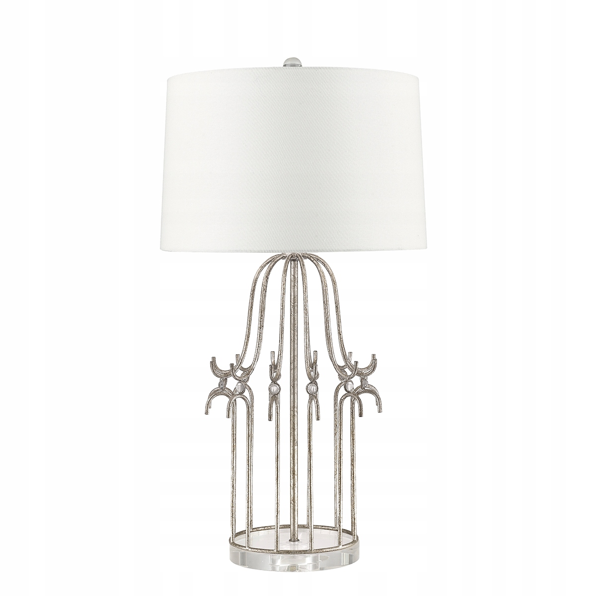 Stolová lampa Art Deco Glamour Stella E27 100W strieborno-krémová Gilded Nola
