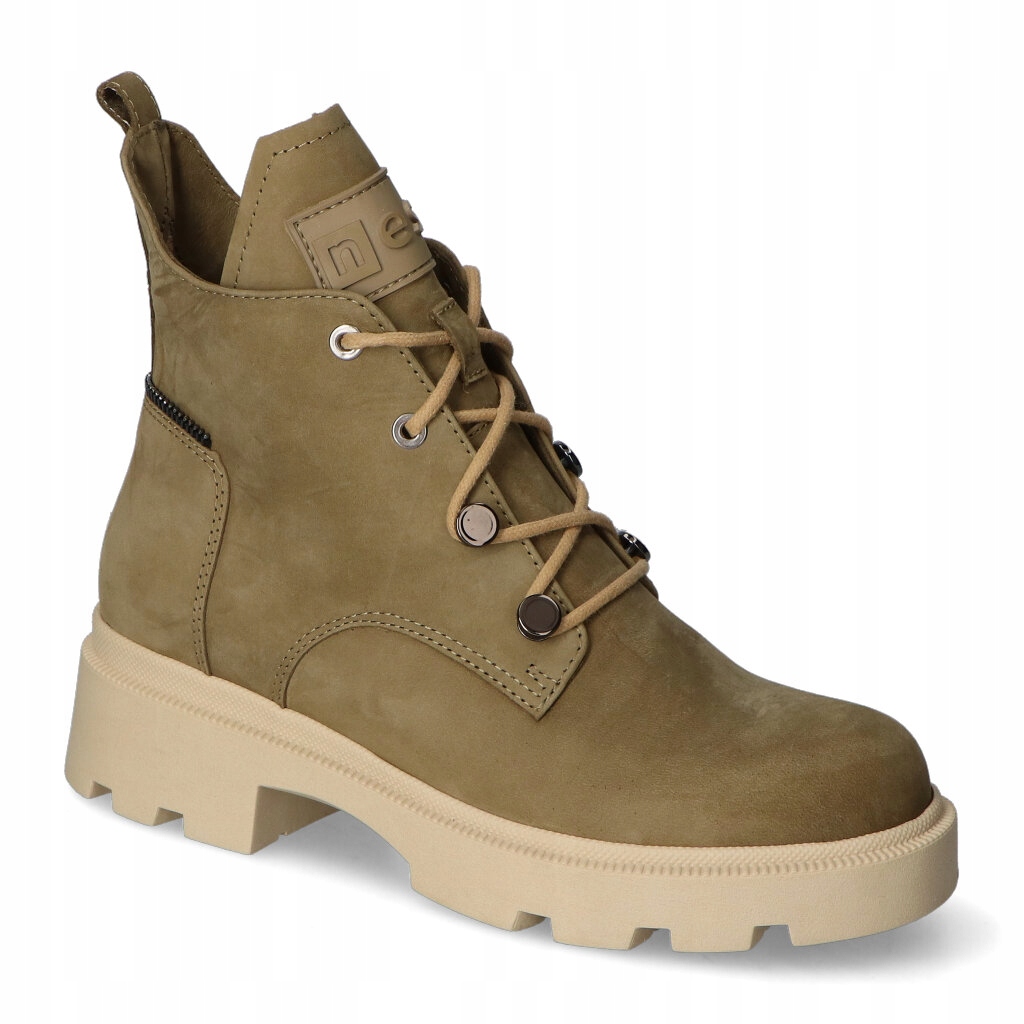 Kotníkové Boty Nessi 20748S2 Khaki nubuk 39