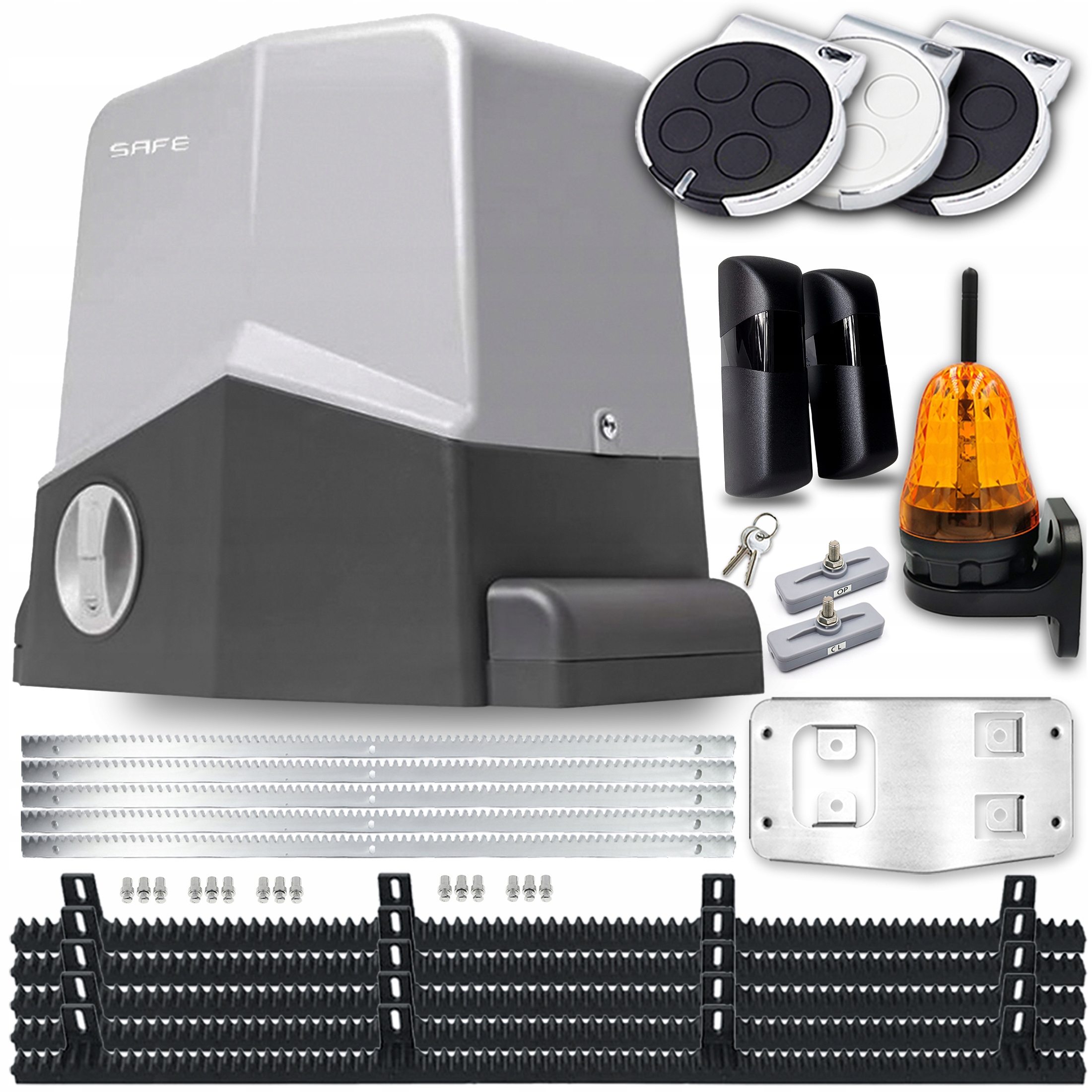 Sada Pohon Pro Posuvnou Bránu 2 Ovladače 5X Lišty Lampa Automat Pro Bránu