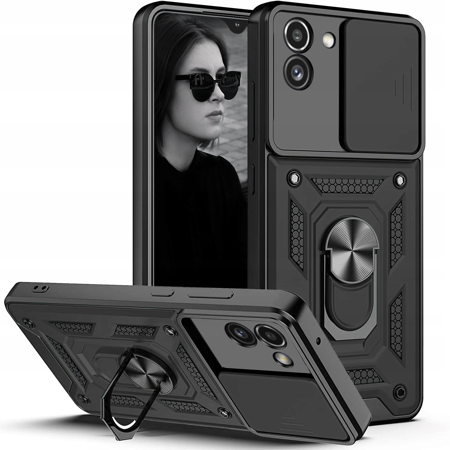

Etui Pancerne Slide Szkło do Samsung Galaxy A03
