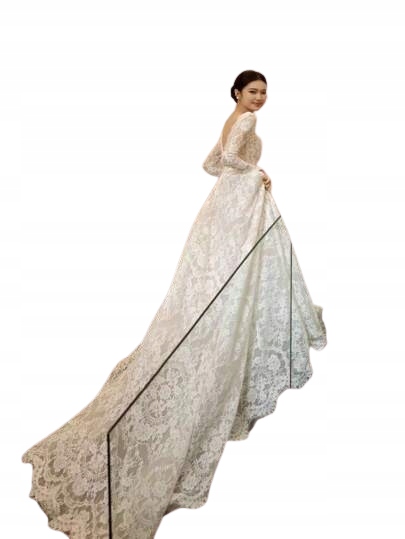 Shein Dámské Bílé Svatební Šaty S Krajkou A Dlouhým Rukávem XXL 1DH